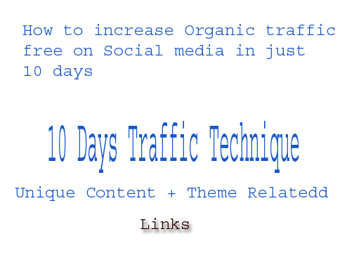 How to increase Organic traffic free on Social media in just 10 days